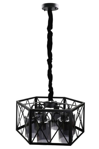 Люстра підвісна LOFT на 6 лампочок 25072 Чорний 30-90х50х50 см.