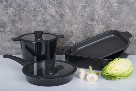 Кастрюля Ringel Zitrone Black с крышкой 2.5 л (RG-2108-20 BL**) Черный | Зображення 6