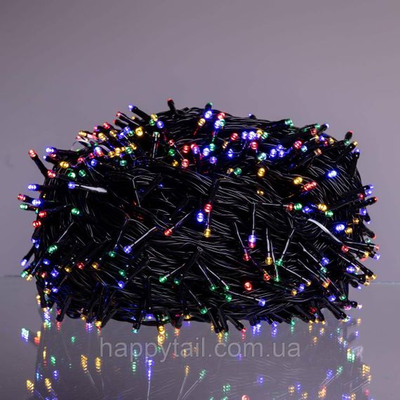 Новорічна гірлянда вулична 100 м 1000 LED з сонячною батареєю чорний провід Мультиколор SB1000L100MBML | Зображення 2