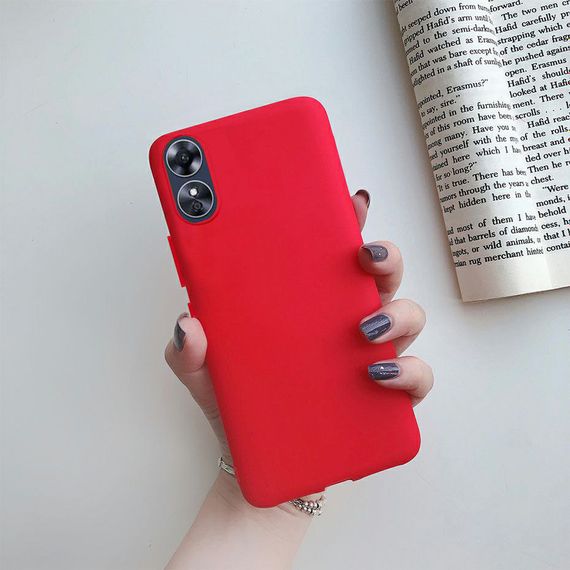 Чохол Candy Silicone для Oppo A17 / A17K колір Червоний