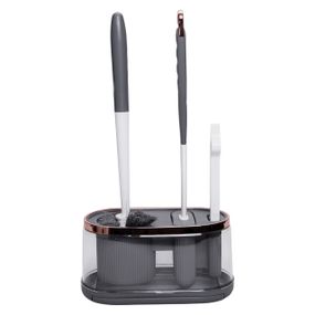 Набір для туалету настінний 3 в 1: 2 йоржика + щітка, йорж для унітазу силіконовий з щіткою йоржик для унітазу HP-35015-47DG