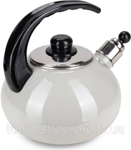 Чайник эмалированный Kamille "Boiling Water" 2.5л со свистком, бежевый глянец KM-1039B | Зображення 2