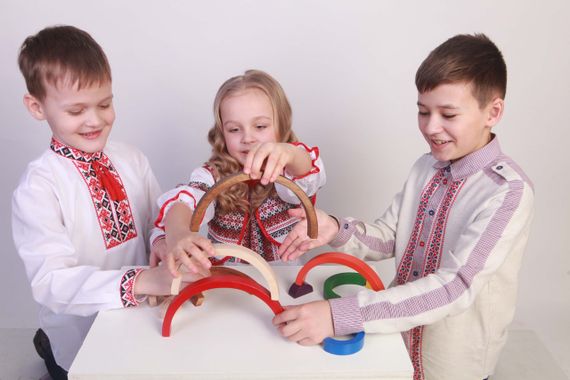 Пирамидка HEGA Радуга оттенки дерева | Зображення 6