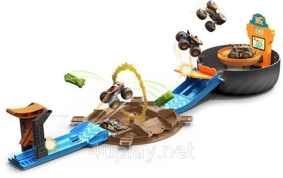 Трек Хот Вилс Монстр-трак. Шина трамплин. Трюковая арена. Hot Wheels Monster Trucks Stunt Tire Playset | Зображення 2