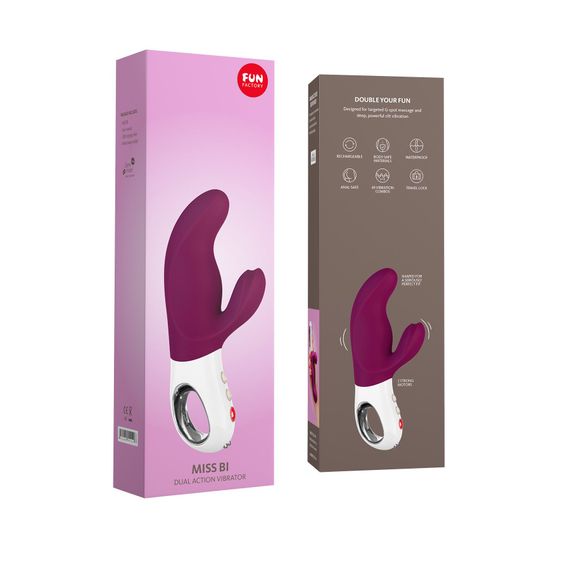 Вібратор-кролик Fun Factory MISS BI grape/white, 2 незалежні мотори, діаметр 4,2 см | Зображення 6