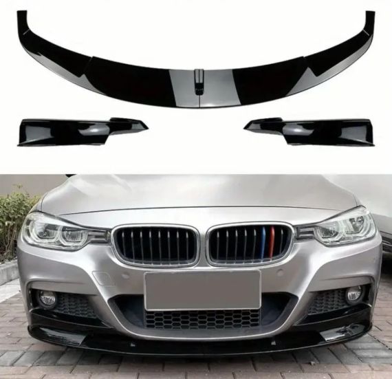 BMW 3-Series F30 F31 M-Performance. Накладка на передній бампер спідниця губа дифузор | Зображення 4