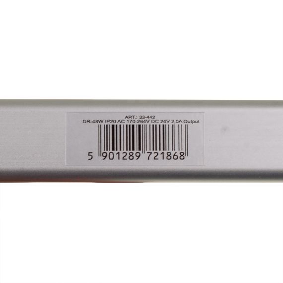 Блок питания светодиодный 2,0A DR-48W IP20 AC 170-264V DC 24V 2,0A | Зображення 5