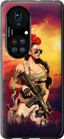 Чехол на Huawei P50 Украинка с оружием "5316u-2292-17620"