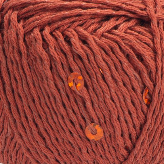 Yarnart COTTON GOLD PAILLETTES № 7117 теракотовий Котон Голд Пайетка Пряжа бавовна з паєткою, нитки для в'язання | Зображення 1