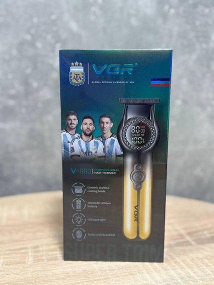 Професійний акумуляторний тример VGR V-990 керамічний T-подібний ніж 2 швидкості LED-підсвітка 5 Вт Золотистий | Зображення 2