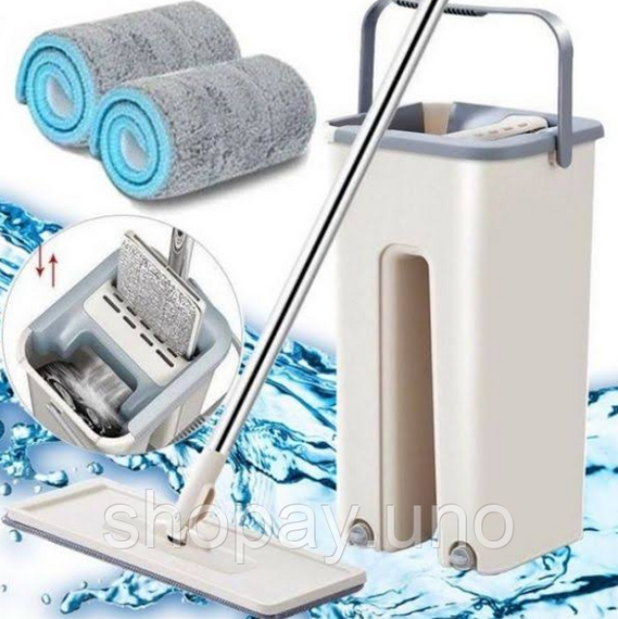Швабра мікрофібра з віджимом + відро Scratch Cleaning Mop ∙ Швабра - ледарка cleaner 360 | Зображення 4