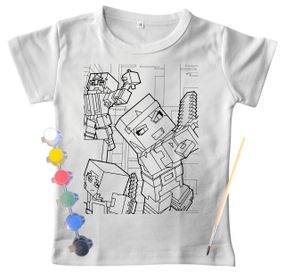 Дитячий набір для творчості футболка розмальовка Улюблена інтернет гра біла (ДФ0017) 122