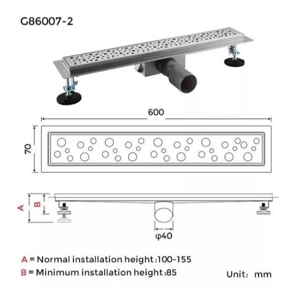 Душовий трап Gappo 70х600 мм, нержавіюча сталь G86007-2 | Зображення 7