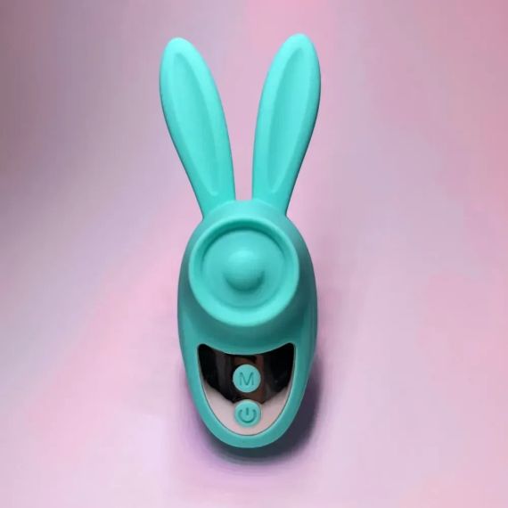 Вибростимулятор на палец Зайчик Passion Play, 12 режимов вибрации + 3 интенсивности, бирюзовый sexstyle | Зображення 5