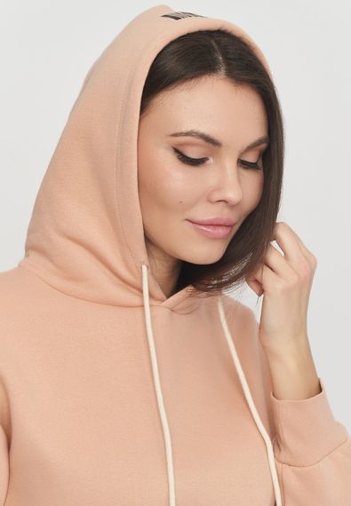 Худі жіночий утеплений світло-бежевий, 3XL | Зображення 3