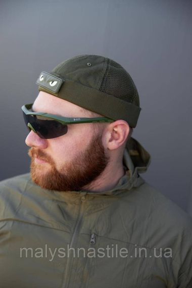 DOKER-CAP літня з сіткою (Докерка, кепка без козирка, з ліпучкою) хакі | Зображення 3