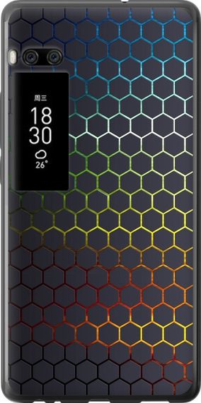 Чехол на Meizu Pro 7 Переливающиеся соты "498u-1044-17620"