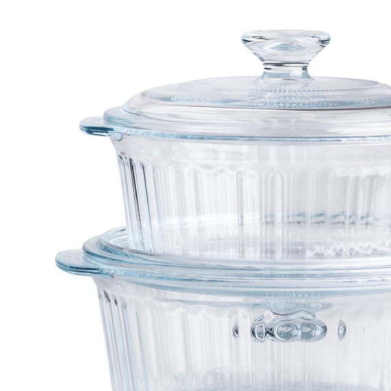 Форми для запікання набір 2 шт скляні з кришками круглі HP-34-26 | Зображення 3