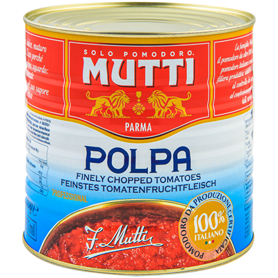 Томаты Mutti Polpa тонко нарезанные пастеризованные 2500г