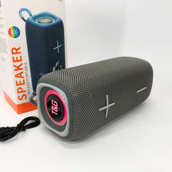Портативна колонка Bluetooth TG654 8W з підсвічуванням, Бездротова колонка портативна потужна. Колір: сірий | Зображення 9