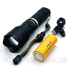 Фонарик светодиодный ручной аккумуляторный портативный Bailong BL-P913-P90, Мощный светодиодный фонарь OP-97