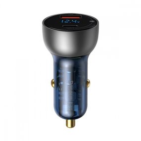 Автомобильная зарядка для ноутбука, телефона Baseus Particular Digital Display PPS Dual Quick Charger 65W USB + Type-C