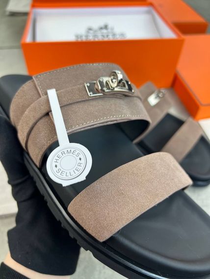 Сланці Hermes Jackson etoupe чоловічі коричневі  ob413 | Зображення 8