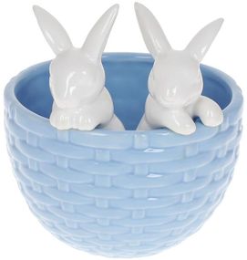 Вазон декоративний Banny in a basket Blue 14х13.5х15см