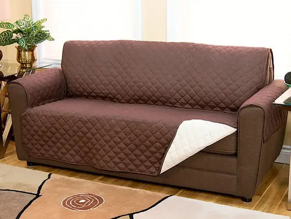 Стеганое покрывало-накидка на  диван двухстороннее  Couch Coat | Зображення 5