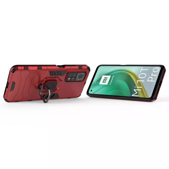 Ударостійкий чохол Transformer Ring for Magnet для Xiaomi Mi 10T/Mi 10T Pro TPU+PC, Кольцо-держатель, Красный / Dante Red | Зображення 3