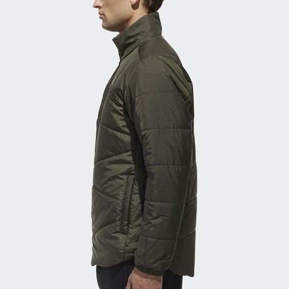 Куртка спортивна adidas Bsc Ins Jacket CZ0618 (хакі, чоловіча, осінь-зима, стьобана, синтепон, логотип адідас) | Зображення 4