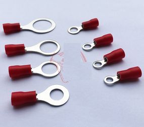 Клема тип "О" RV3.5-6, 0.7 мм, дріт 3.5-6.0, ізольована, максимальний струм 37А, під обтискача, латунь, 100шт в упаковці, ціна за упаковку