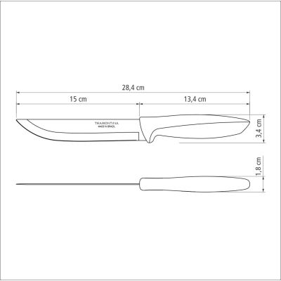 Кухонний ніж Tramontina Plenus Light Grey Meat 152 мм (23423/136) | Зображення 4