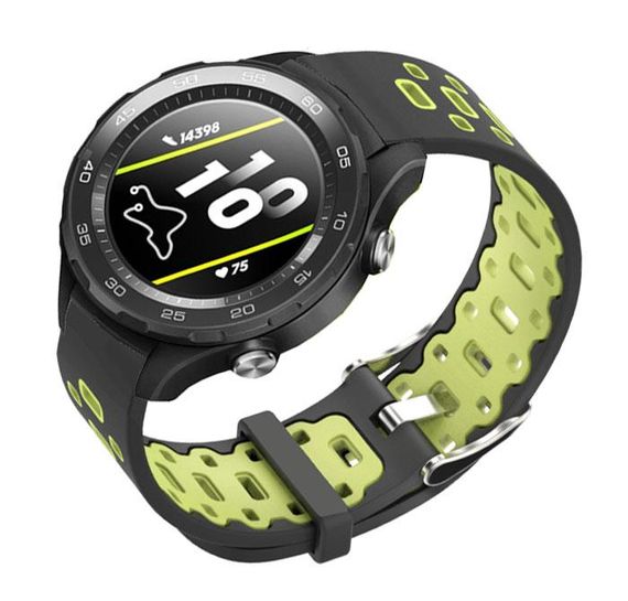 Спортивний ремінець Primo Perfor Classic для годинника Huawei Watch 2 - Black&Green | Зображення 1