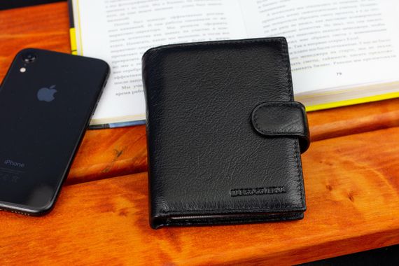 Черный мужской кошелек вертикального типа из натуральной кожи под документы Marco Coverna MC-5176-1 | Зображення 6