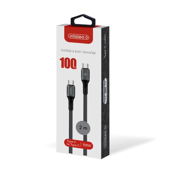 Дата кабель USB-C to USB-C 2.0m CBGPD100WTT2 100W Intaleo (1283126559570) | Зображення 1