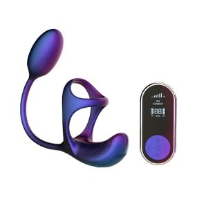Віброяйце з ерекційним кільцем Hueman Halo Orbit, масаж яєчок, пульт ДК Sex Aura