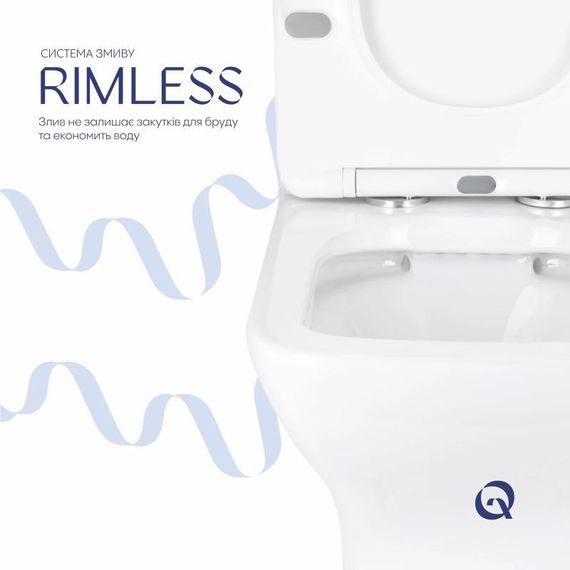 Унітаз підлоговий Qtap Aries Rimless безобідковий із сидінням Soft-close WHITE QT03228302W | Зображення 4