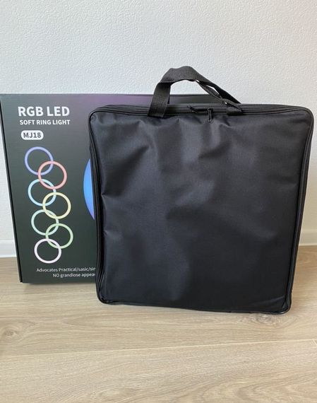 Світлодіодна кільцева лампа для селфі 45 см / Світлодіодна лампа RGB з пультом + сумка (MJ18) | Зображення 2