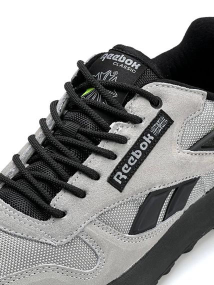Чоловічі кросівки Re-ebok Classic Leather New Grey Black Lime 44 28 | Зображення 9
