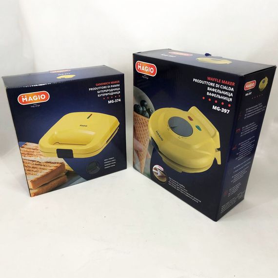 Набор дизайнерской линейки Magio: Вафельница Magio MG-397 + Бутербродница QV-558 MAGIO MG-374 | Зображення 3