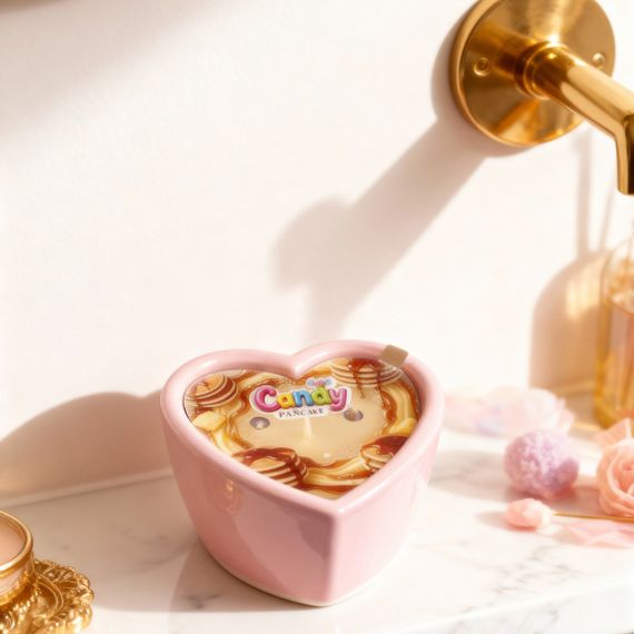 Масажна свічка з ароматом панкейка Candy Pancake у формі серця, 70 мл Sex Aura | Зображення 5