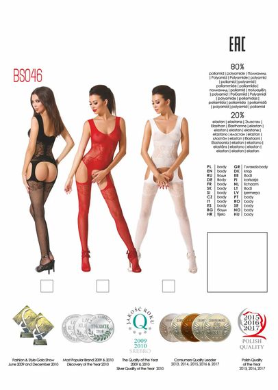 Бодістокінг BS046 Black Passion,з візерунком з ромашок, з відкритим доступом, S/L | Зображення 4