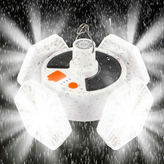 Світильник із сонячною панеллю та повербанком, до 10 годин, 5000мАг, 169LED / Кемпінговий підвісний ліхтар / Розкладна лампа з | Зображення 1