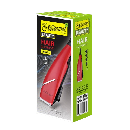 Машинка для стрижки червона MR-653C-RED Maestro | Зображення 1