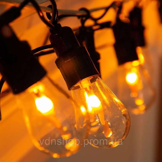 Ретро гірлянда вулична 10 LED лампочок 5 метрів А60 | Зображення 6