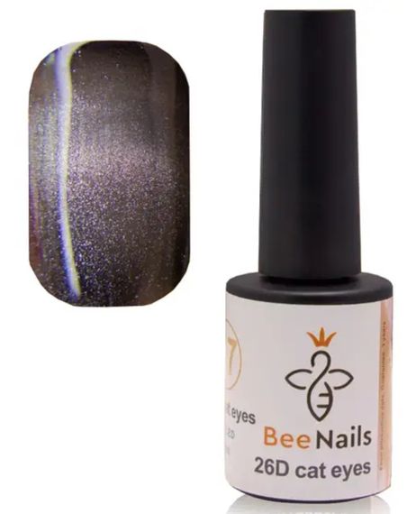 Гель-лак для нігтів Bee Nails 26D котяче око 24 (чорний) 8мл | Зображення 1