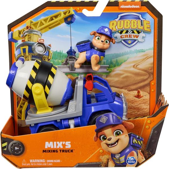 Щенячий патруль Крепыш и команда Бетономешалка Микс Оригинал Paw Patrol Rubble & Crew Mix’s Cement Mixer