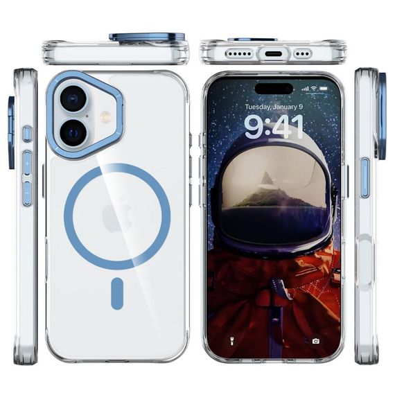 Чехол TPU Space Case Apex with MagSafe для Apple iPhone 16 (6.1") Navy Blue | Зображення 3