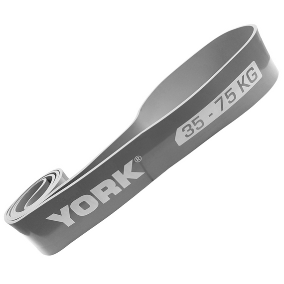 Резинка для фитнеса York 35-75кг - 2080x85x4,5 мм, серый